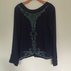 Embroidered lightweight long sleeve